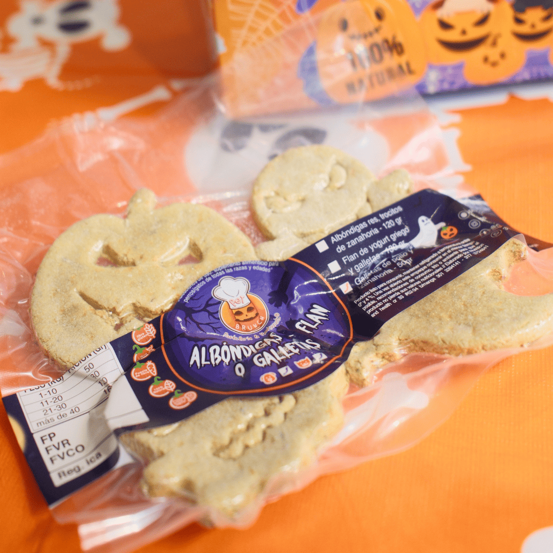 galletas monster de pollo y zanahoria, efecto relajante, edición halloween