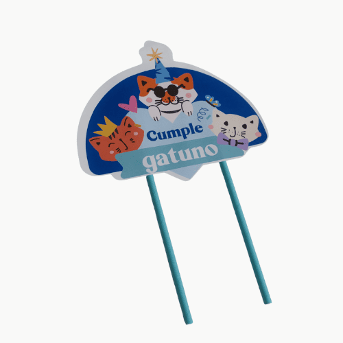 banderin pastel cumpleaños gato